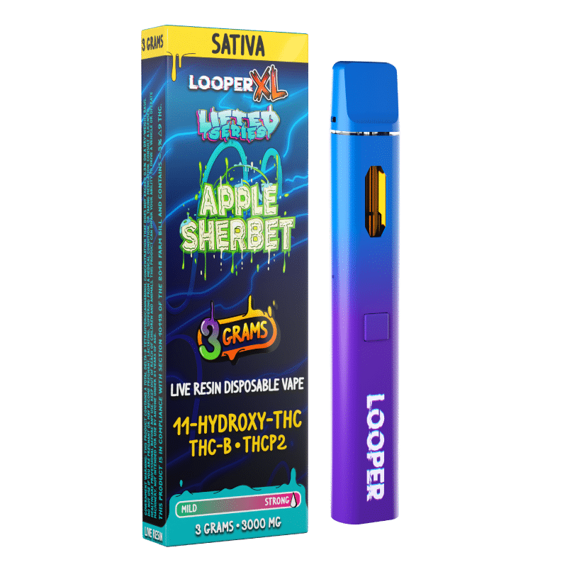 Dimo Hemp-Looper XL-THCB-11-HYDROXY-THCP2-3G Disposable Vape-Apple Sherbet (Sativa) Dimo Hemp