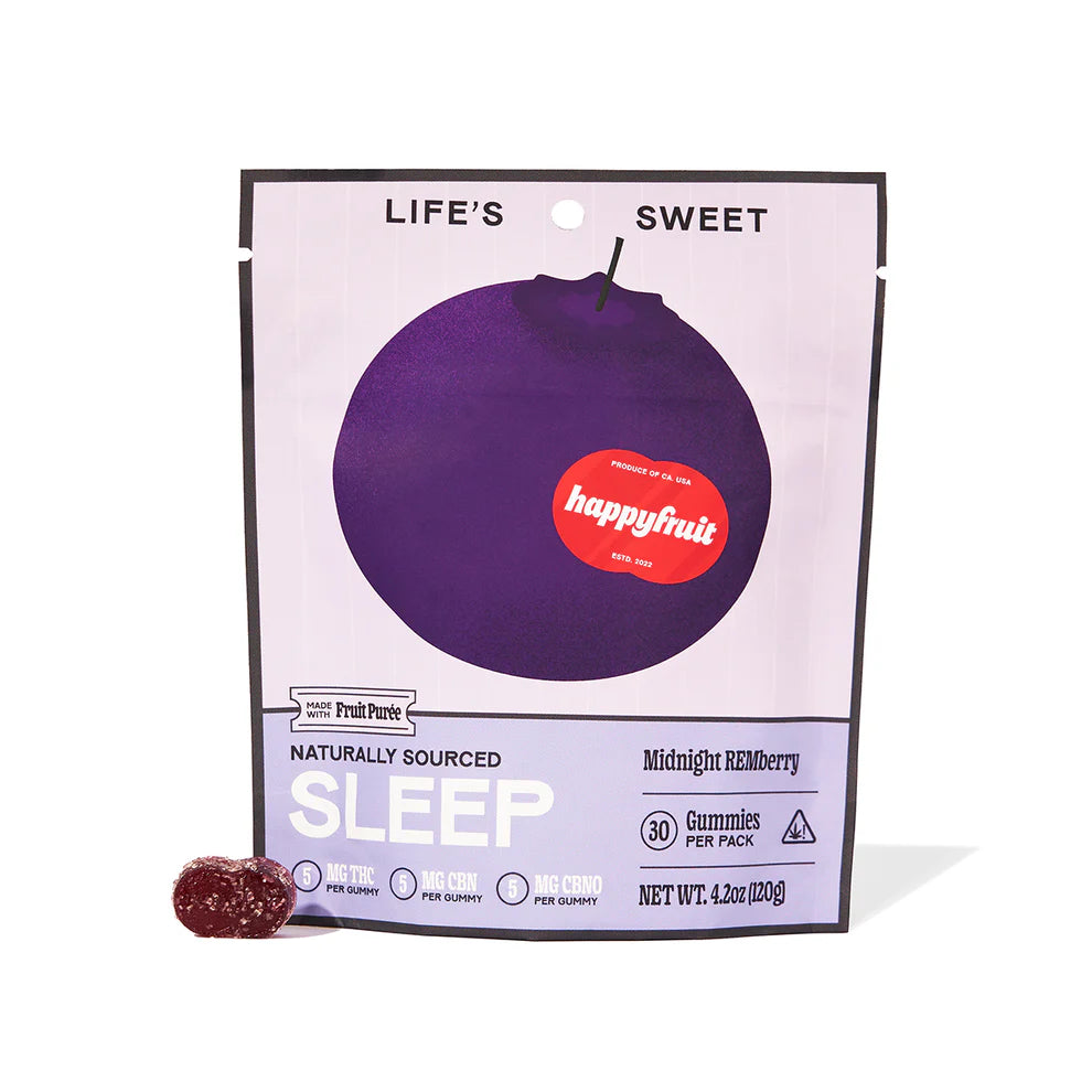 Happy Fruit-Sleep-Rosin & Fruit Puree-CBN-Gummies-Midnight REMberry-Indica Klutch
