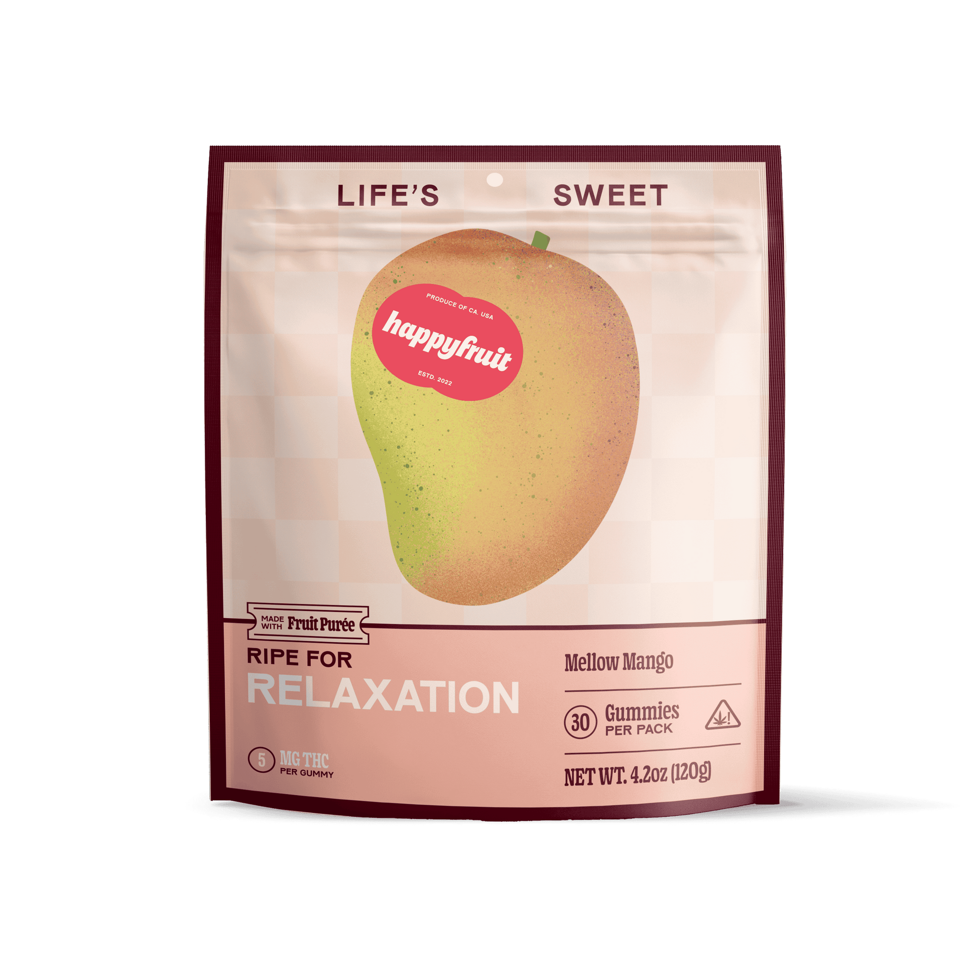 Happy Fruit-Rosin & Fruit Puree-Gummies-Mellow Mango-Indica Klutch