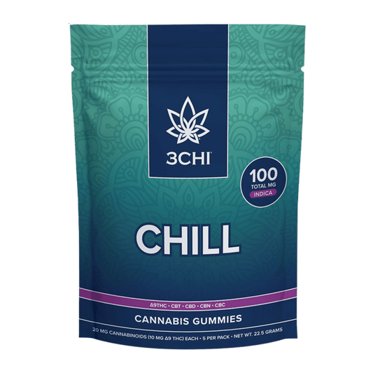 3CHI-Chill Gummies–Natural D9/CBD/CBN/CBC/CBT Blends- Indica 3CHI