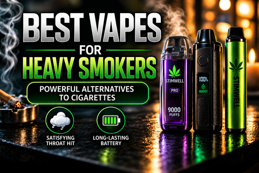 Best vapes for heavy smokers featuring high-capacity disposable devices with strong hits and long-lasting battery performance.