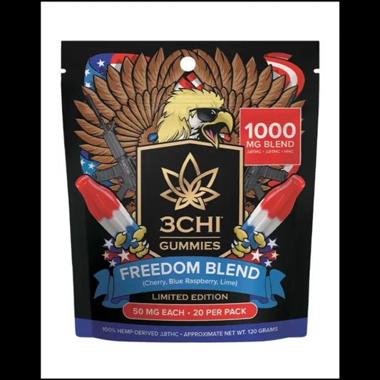 3Chi Freedom Blend 1000mg Delta-8 Delta-9 and HHC gummies limited edition 