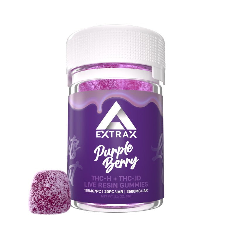 Extrax Purple Berry 3500MG THC-H + THC-JD Live Resin Gummies
