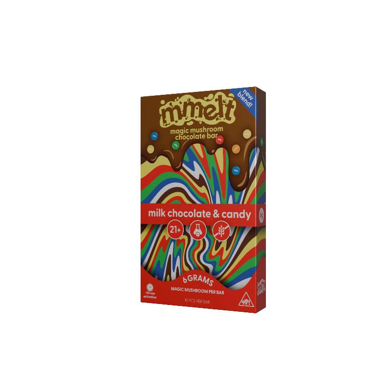 mmelt Magic Mushroom Chocolate-6 Gram-Chocolate Bar-3 Flavor Options Cali Extrax