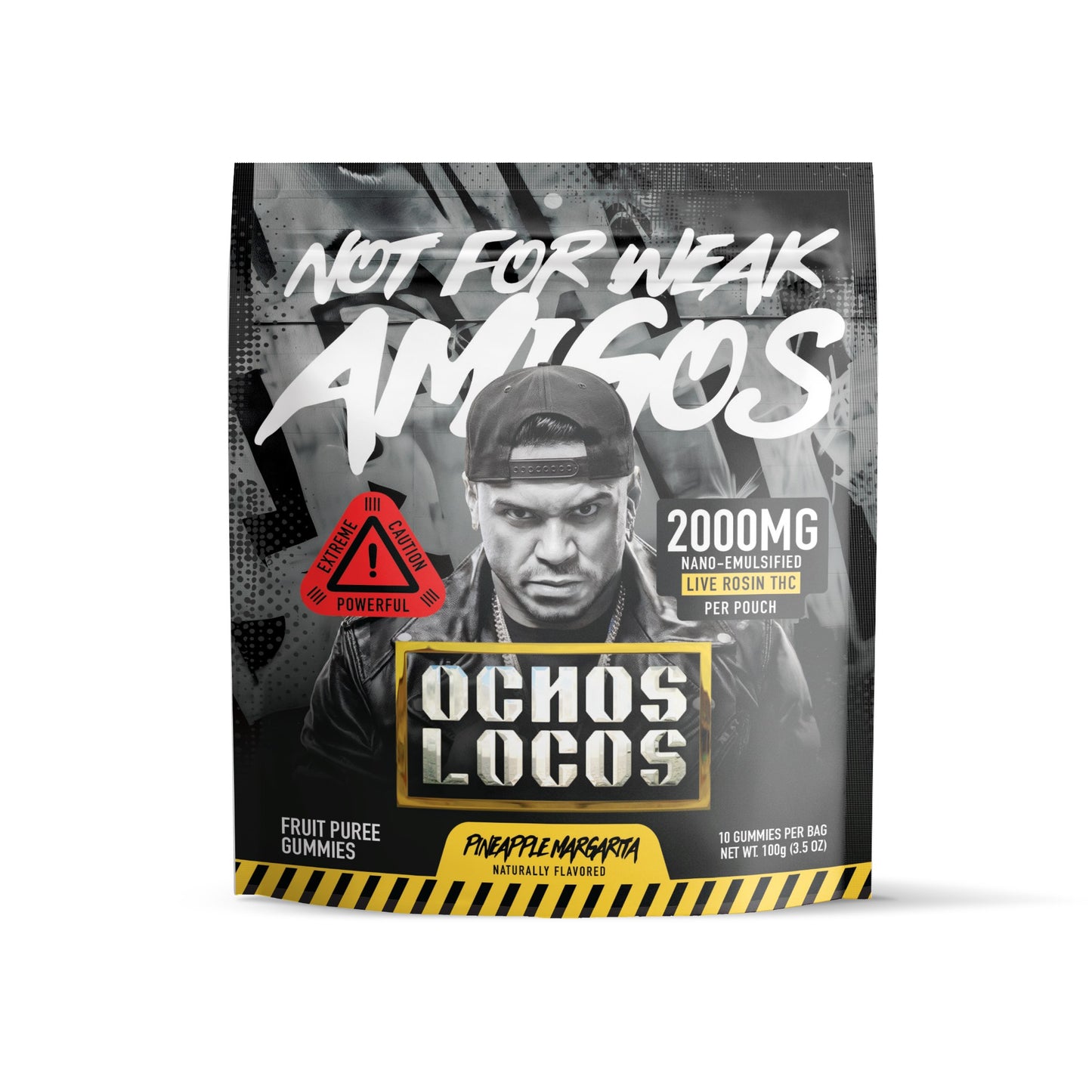 Ochos Locos Pineapple Margarita 2000MG Live Rosin THC Gummies