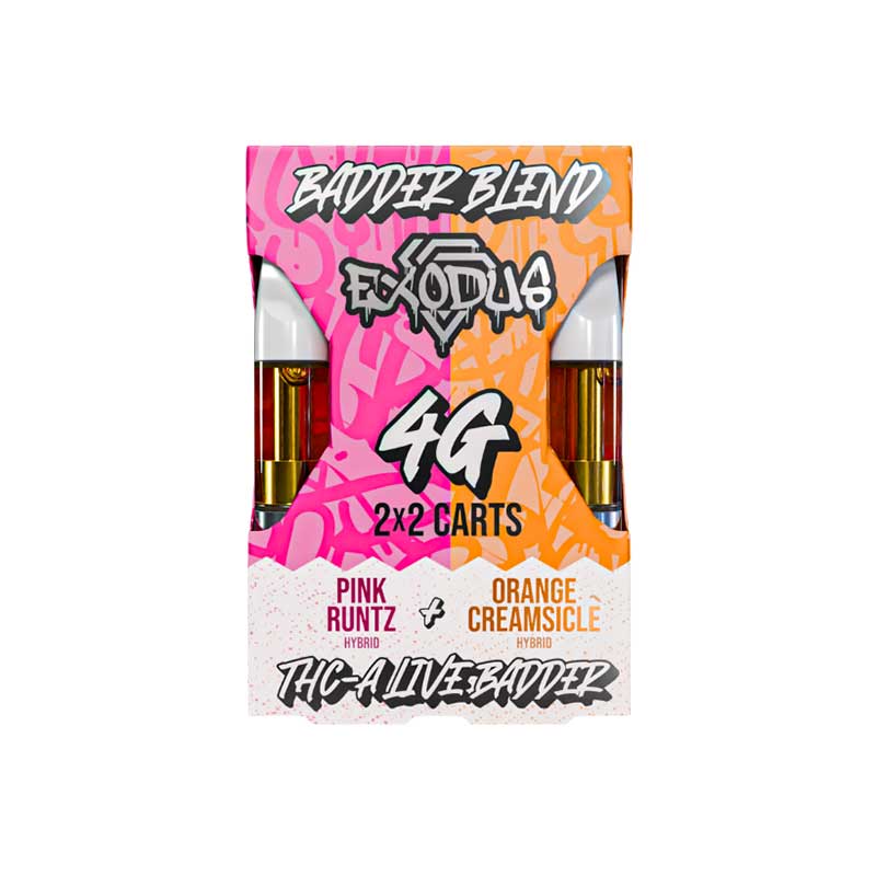 Exodus Badder Blend THC-A Live Badder Cartridges – 4G (2x2G Carts, 2 Flavor Options)