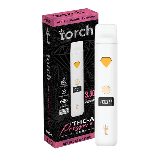 Torch THCA Pressure Blend 3.5G Disposable – White Strawberry Skunk