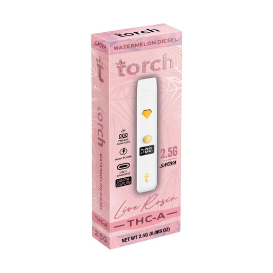Torch THCA Live Rosin 2.5G Disposable Vape - Watermelon Diesel Sativa