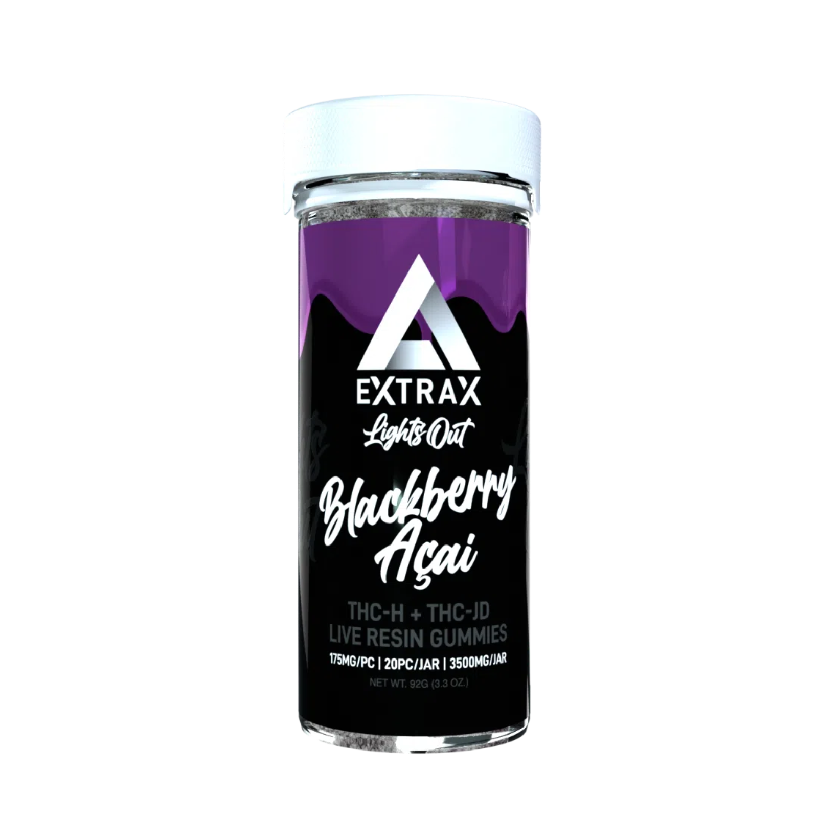 Extrax-Lights Out-Live Resin-Delta 8+THCH+THCJD+THCP-3500MG-Delta 9 THC Gummies-4 Flavor Options Extrax