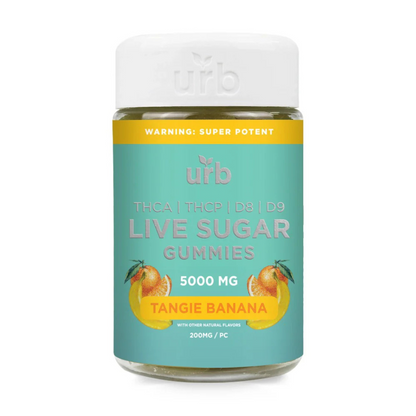 URB-Live Sugar-THCA-5000MG-Gummies-3 Flavor Options URB