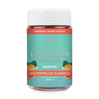 URB-Live Sugar-THCA-5000MG-Gummies-3 Flavor Options URB